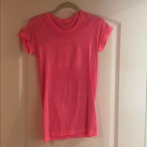 Neon pink short sleeve lulu shirt